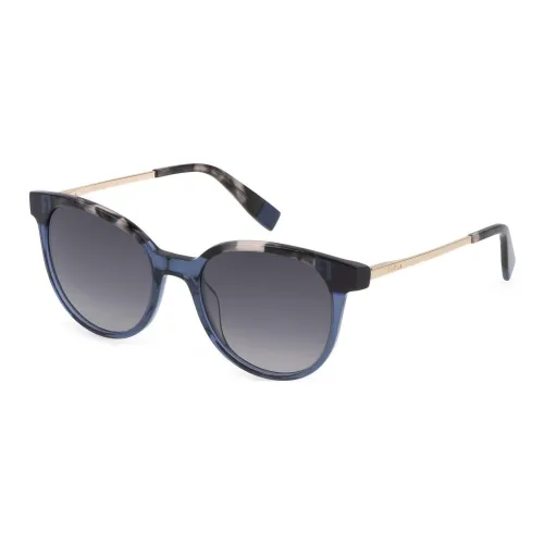 Furla Acetate Oval Sunglasses Unisex Blue