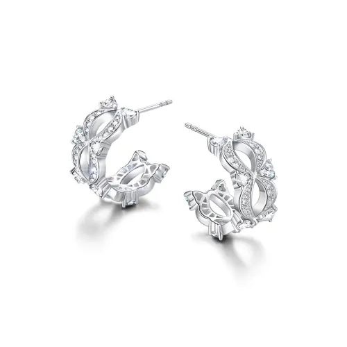 FANCI Dreamy Heart Moon Series S925 Silver Earrings Women's