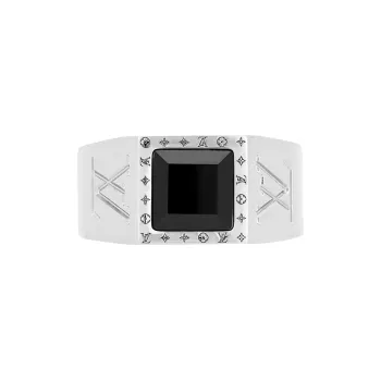LOUIS VUITTON Lv Onyx Signet Ring