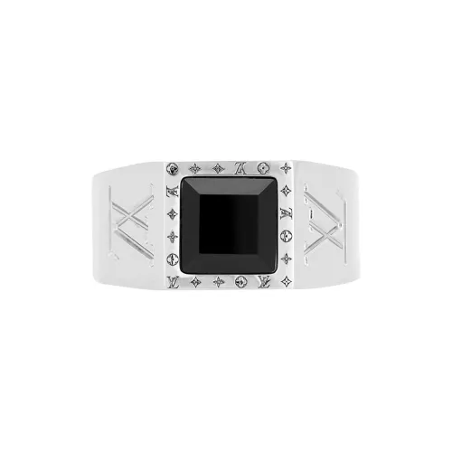 LOUIS VUITTON Lv Onyx Signet Ring