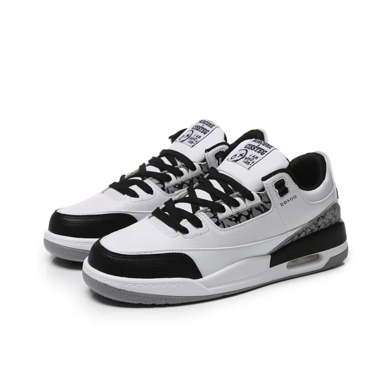 DD&OO Coverage Slip Resistant Waterproof Low Top Skateboard Shoes Unisex White Blue-14