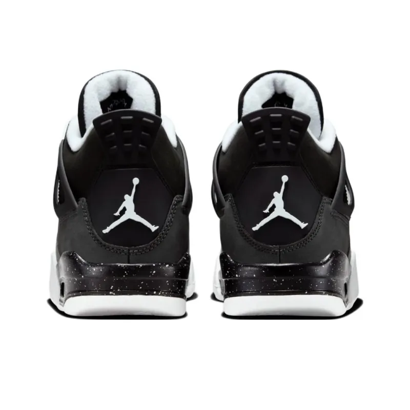 Jordan Air Jordan 4 Slip Resistant Anti Kick High Top Children's Basketball Shoes Black Unisex-4