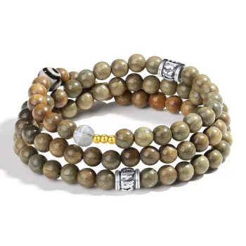 PUTUOSHANWENCHUANG Green Sandalwood Bracelets Unisex