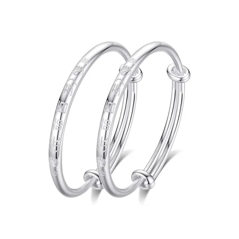 MIAOYINGE 999 Fine Silver Bangles Women's-0