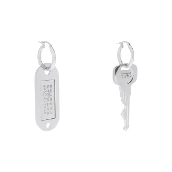 MM6 Maison Margiela Logo Engraved Embellished Earrings