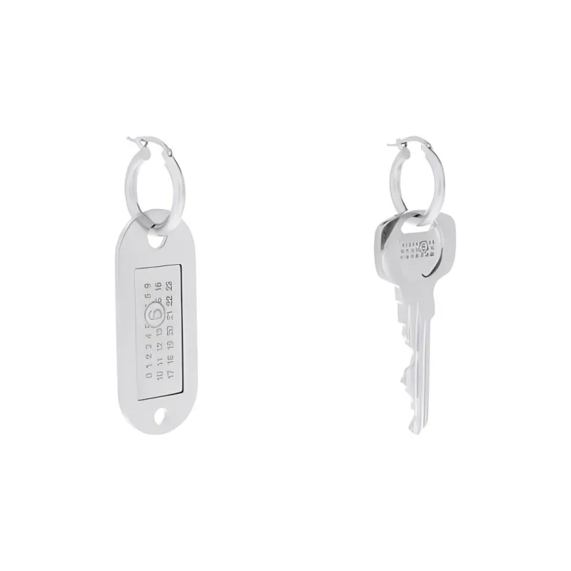 MM6 Maison Margiela Logo Engraved Embellished Earrings-0