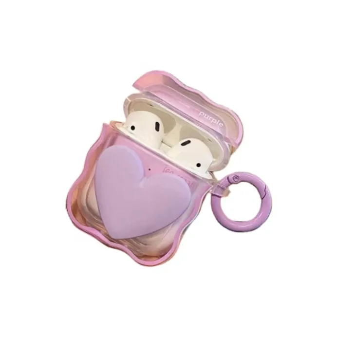 BYZ Compatible With AirPods 1st/2nd Gen/AirPods Pro/AirPods 3rd Gen TPU Wave Heart Headphone Case-7