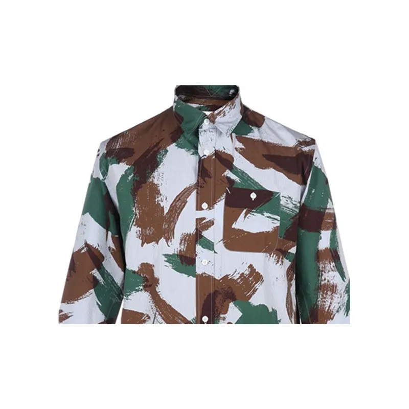 KENZO Shirts Men Green Brown Camouflage-2