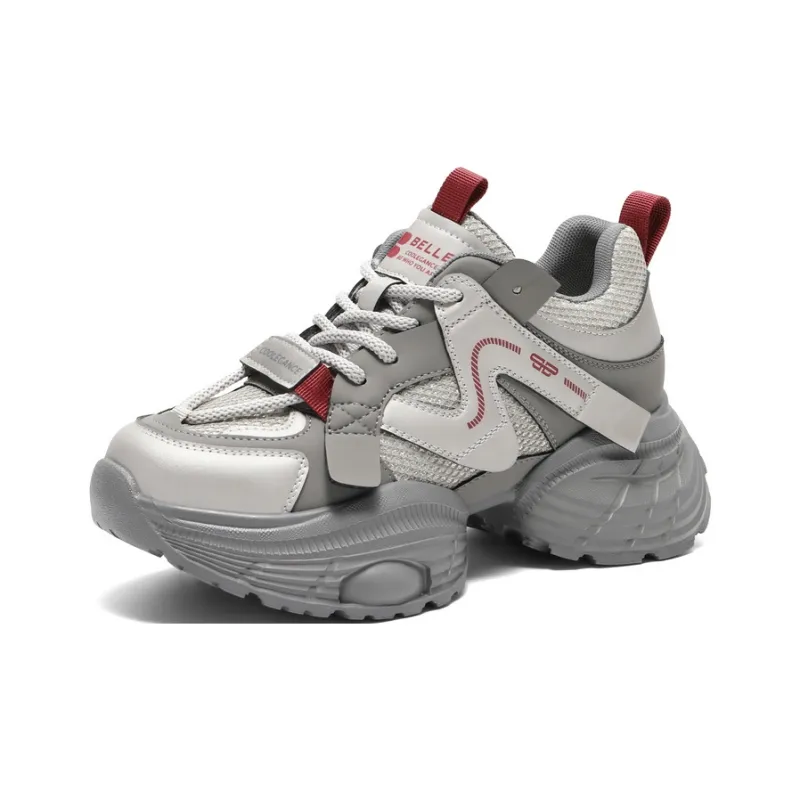 BELLE Low Top Chunky Sneakers Women's Gray-1