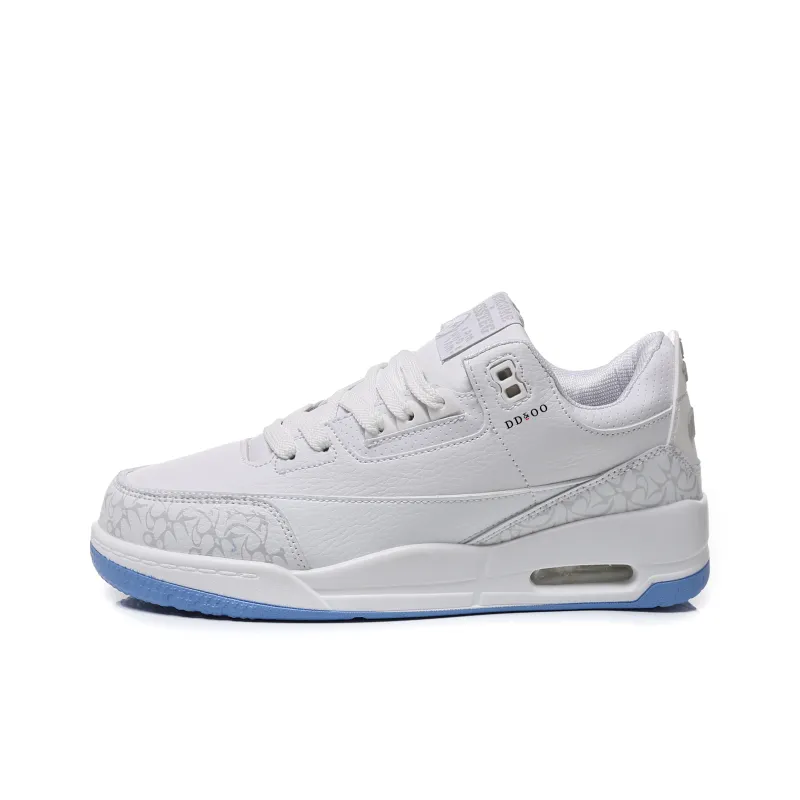 DD&OO Coverage Slip Resistant Waterproof Low Top Skateboard Shoes Unisex White Blue-0