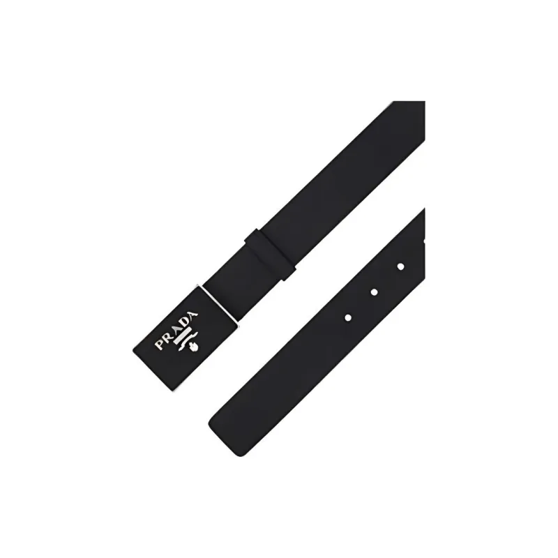 PRADA Logo Plaque Buckle Belt-4