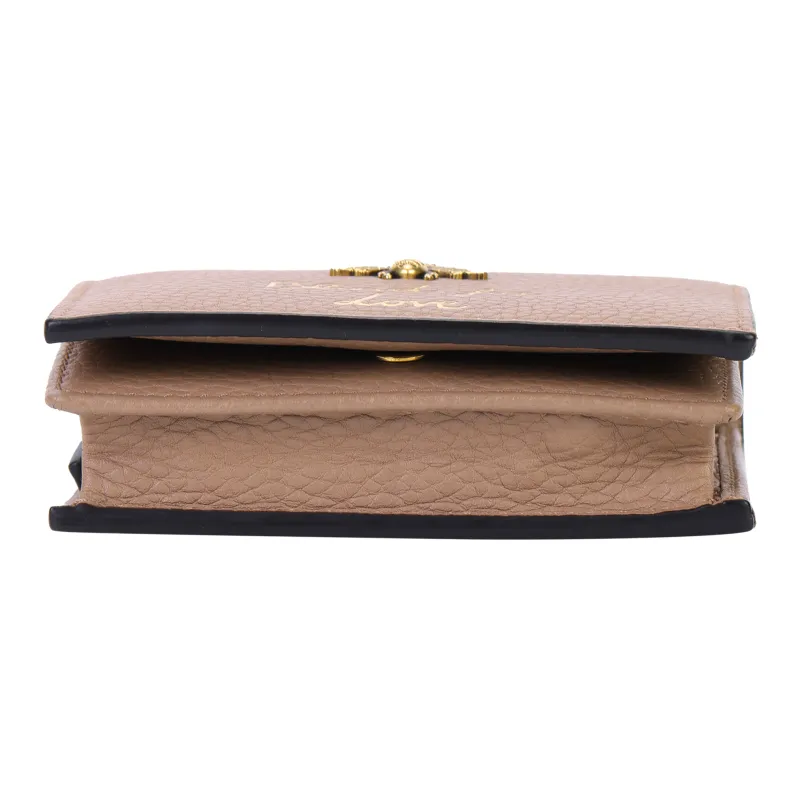 GUCCI Animalier Series Leather Wallets Card Holders Regular Women's Nude Pink-3