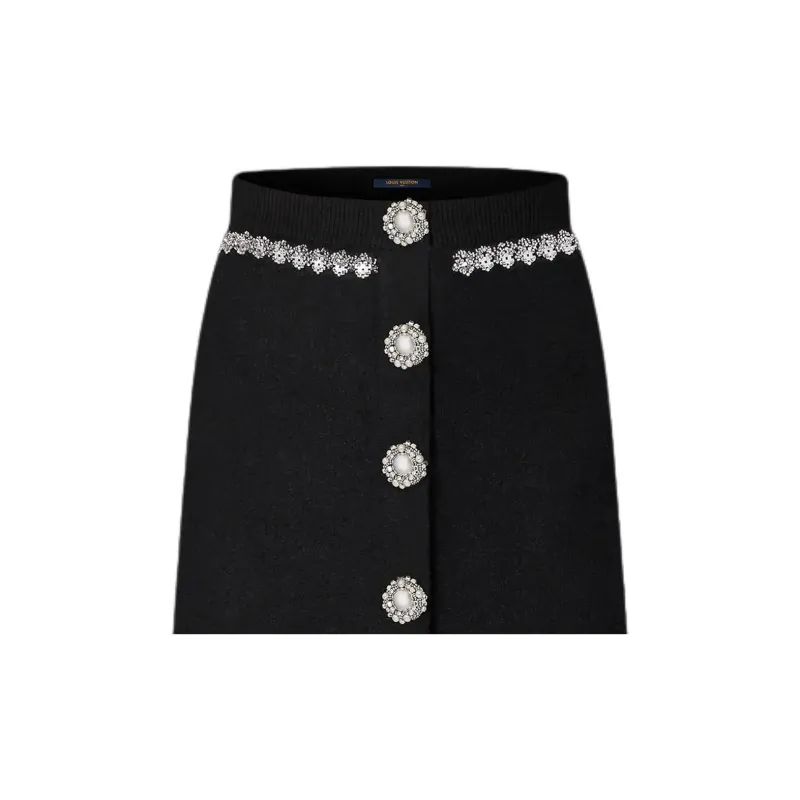LOUIS VUITTON Jewel Button Knit Skirt-4