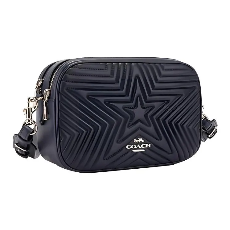 COACH Jes Leather Camera Bag Shoulder Bag Crossbody Bag Medium Size Women's Blue-1