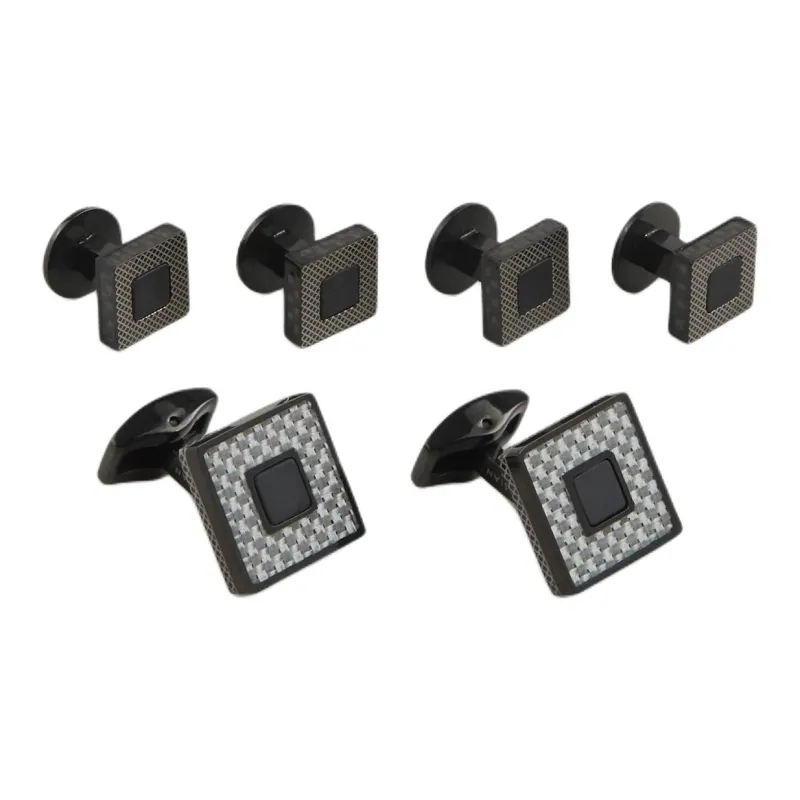 TATEOSSIAN Stainless Steel Cufflinks Men's Black-0