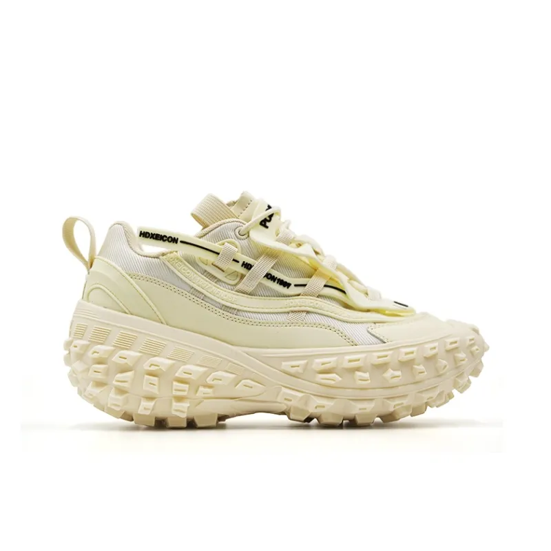 Hong Kong Meng Chunky Sneakers Unisex Low Top Beige-2