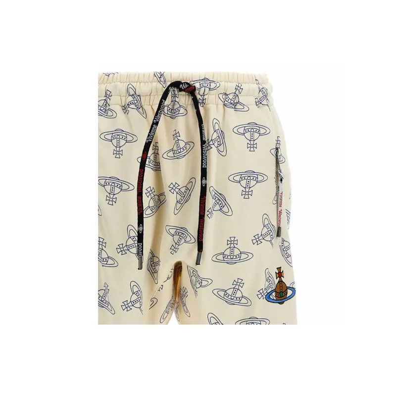 Vivienne Westwood All Over Logo Patterned Drawstring Pants-4