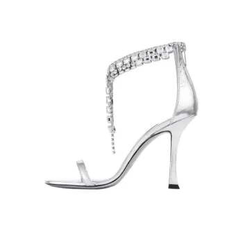 Jimmy Choo Verity One Strap Sandals 10cm Women's Silver