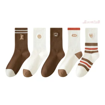 Lan Miao Mid Calf Socks Women's 5 Pack