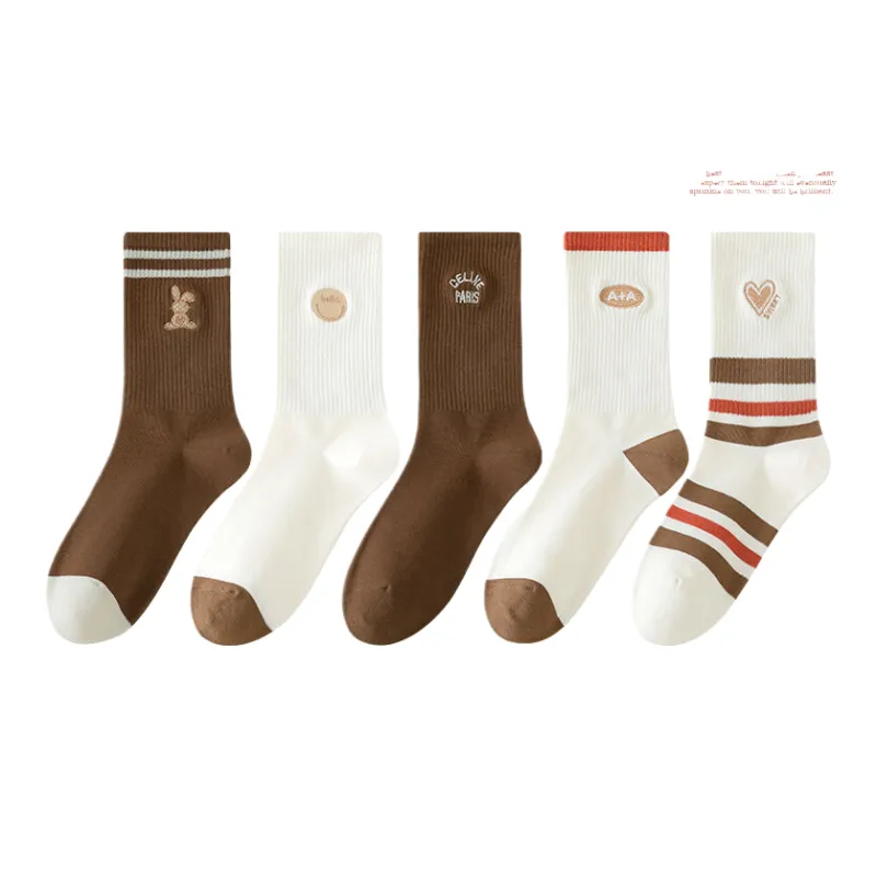 Lan Miao Mid Calf Socks Women's 5 Pack-0