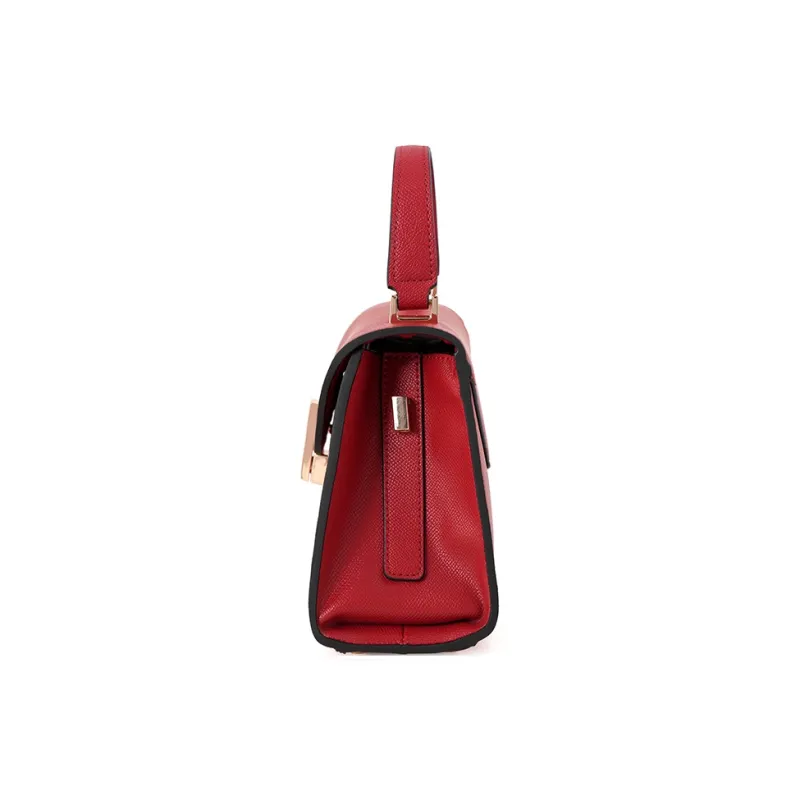 Vigno Synthetic Leather Crossbody Bags Handbags Regular Women's Ecru/Black/Red-16
