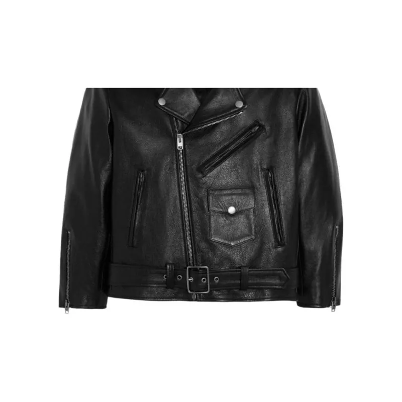 COACH SS23 Leather Jacket Women's Black-5