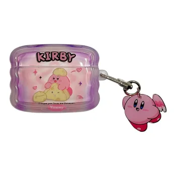 Baohuguang Compatible With AirPods 1/2/3 TPU Cartoon Cute Pink Kirby Creative Fully Enclosed Protection Headphone Cases