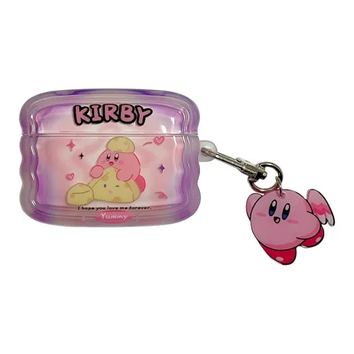 Baohuguang Compatible With AirPods 1/2/3 TPU Cartoon Cute Pink Kirby Creative Fully Enclosed Protection Headphone Cases