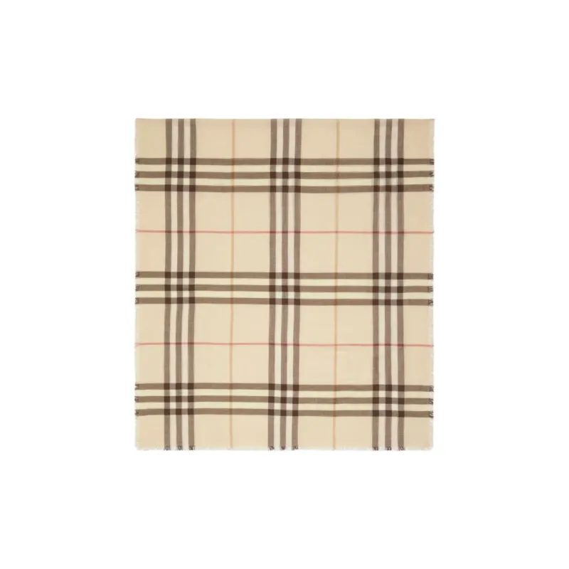 Burberry Checked Frayed Edge Scarf-1