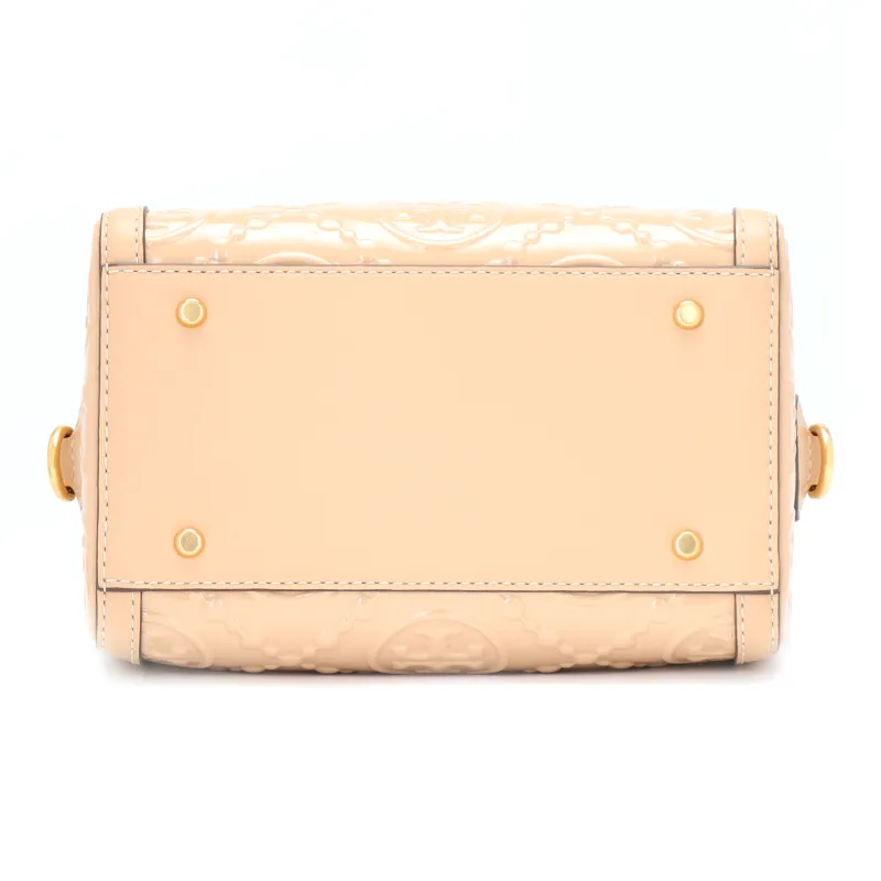 TORY BURCH T Monogram Leather Shoulder Bag Crossbody Bag Handbag Small Size Women's Light Peach-3
