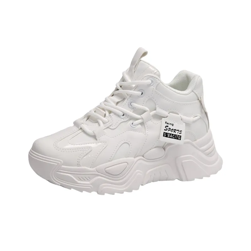 REIHUNG Cushioning Anti-Slip Wear-Resistant Breathable Height Increasing Mid-Top Chunky Sneakers Women's-12