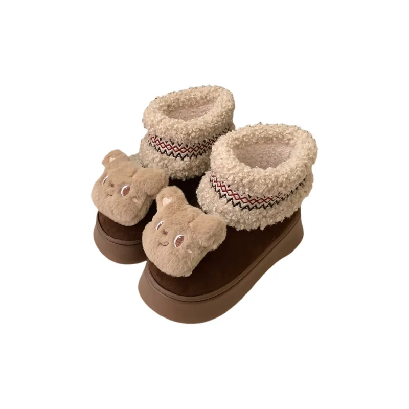SHIGUDE Cotton Slippers Women's Black-12