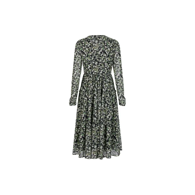 JZ. ANNAKRO Long Sleeved Dresses Women's Pattern Green-1