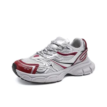 FOXER Anti Slip Wear Resistant Low Top Chunky Sneakers Women's Gray Red