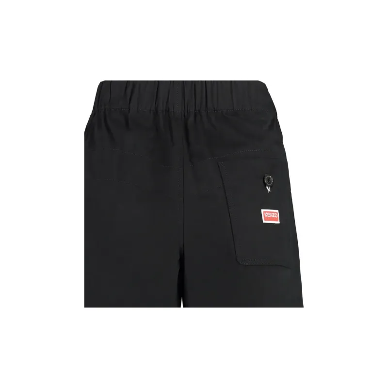 KENZO Logo Patch Decorative Button Shorts-4