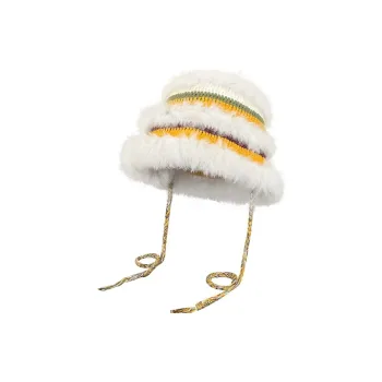 Yamaichi Maru Faux Rabbit Fur+Knitted Fabric Bucket Hats Women's
