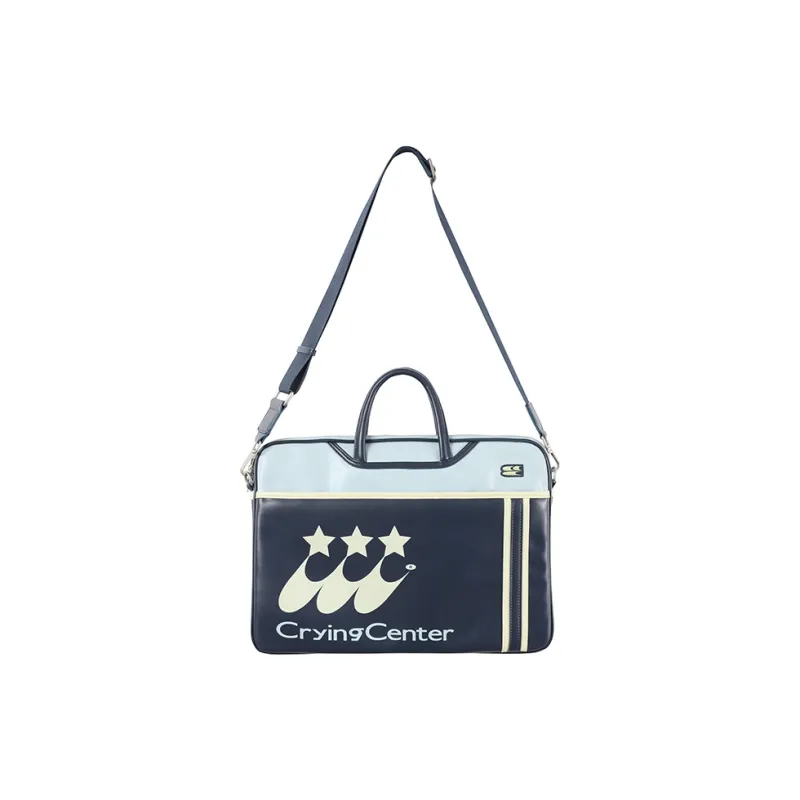 Crying Center Fabric Laptop Bag Regular Unisex Brown/Blue-6