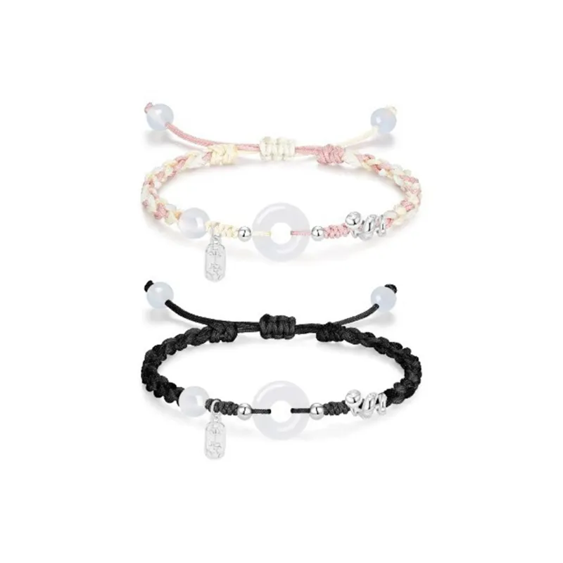 HOLLY RYAN Vintage Elegance Chinese Style New Chinese Style Peace Buckle Woven Rope Bracelet Unisex-4