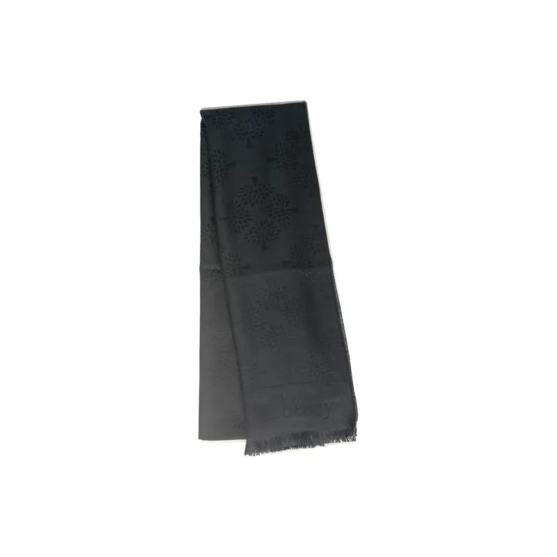 Mulberry Silk Organic Cotton Silk Knit Scarves Men's Black-1