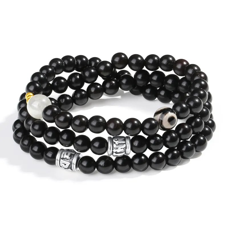 PUTUOSHANWENCHUANG Green Sandalwood Bracelets Unisex-5