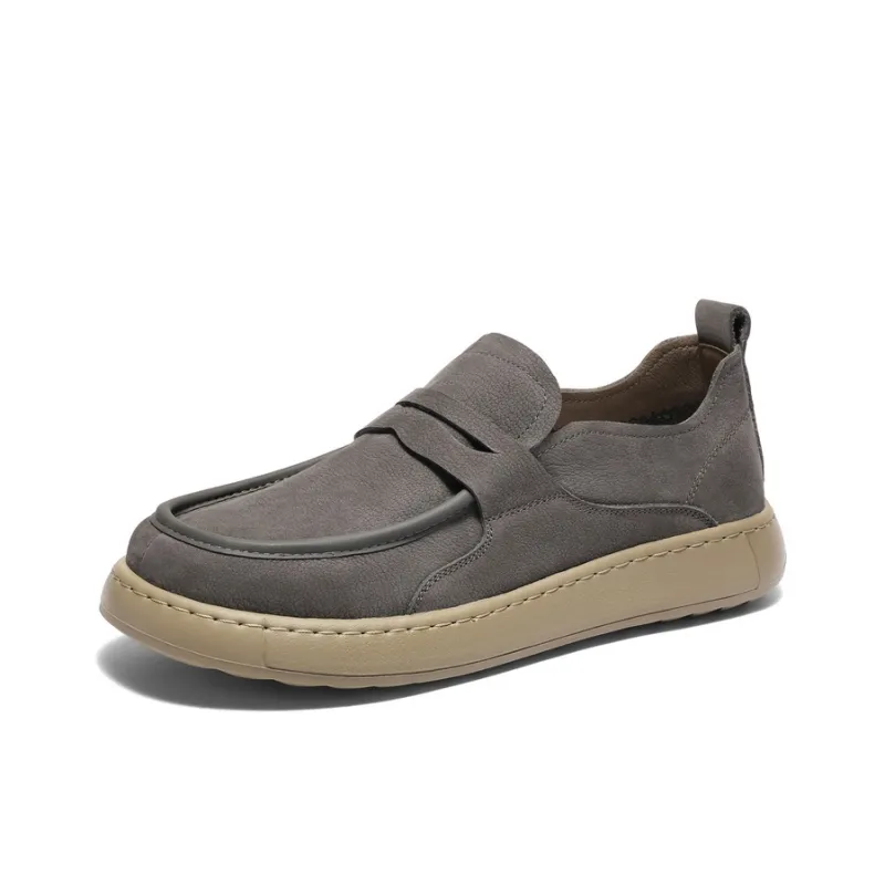 BELLE Men's Casual Shoes Men Low Top Gray/Khaki/Earth Yellow-1