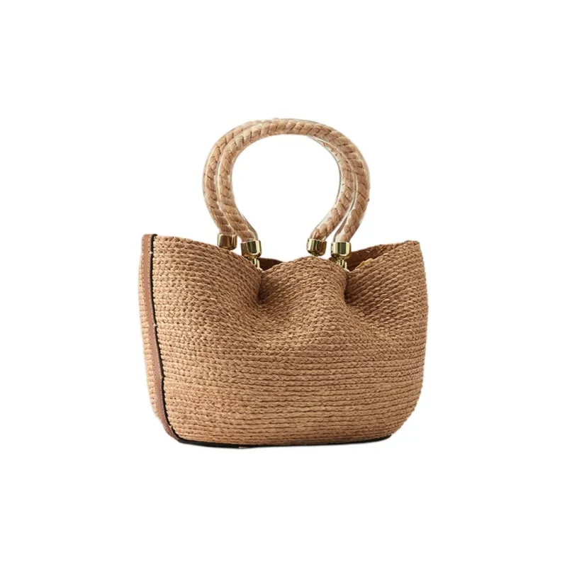 HELEN KAMINSKI Raffia One Shoulder Handbag Women's Brown-1