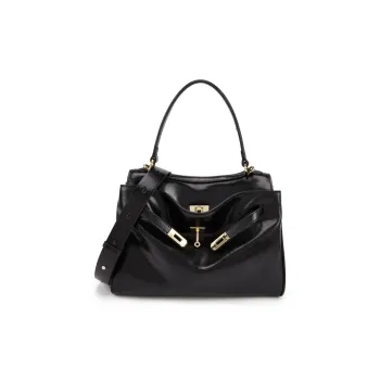 ELLE Oil Wax Soft Cowhide One Shoulder Handbag Women's Multicolor
