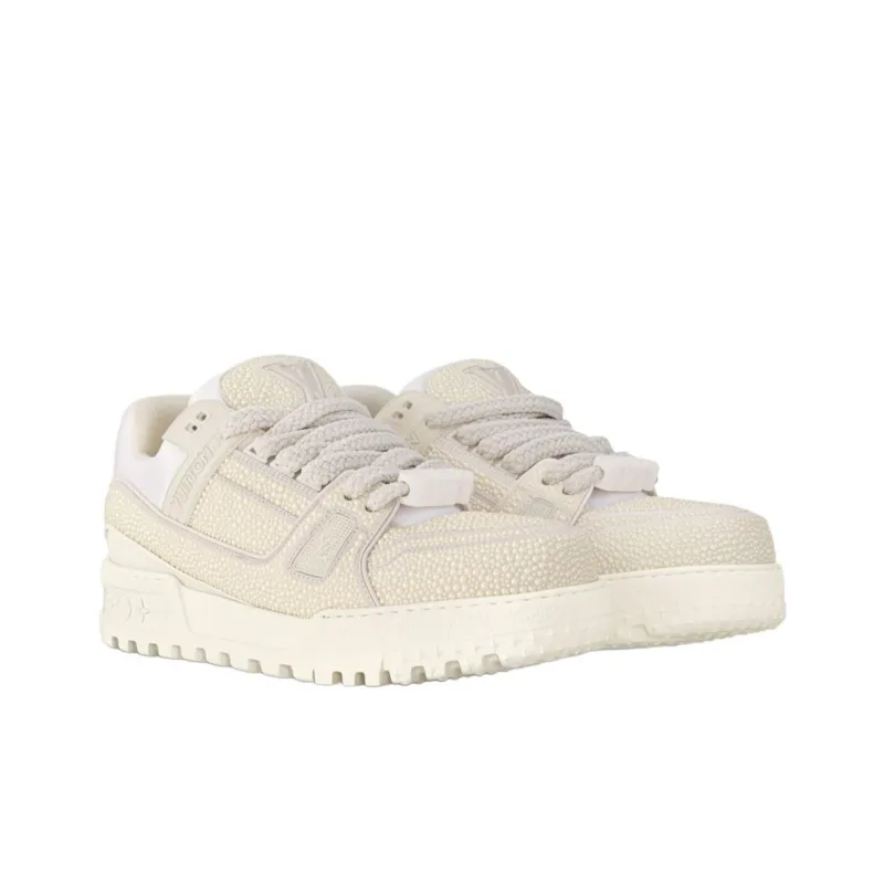 LOUIS VUITTON Trainer Maxi Low Top Skateboard Shoes Unisex Ecru-1