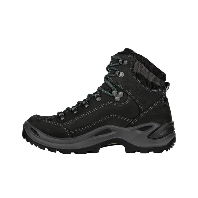 Lowa Renegade Anti-Slip Wear-Resistant High-Top Trekking Shoes Women's Black Blue-2