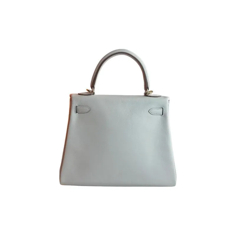 HERMES Kelly Swift Calfskin Kelly Bag Handbags Regular Women's M4 Gris Pale Cream Gray-2