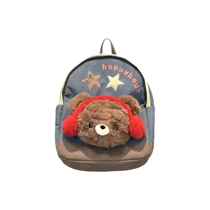 MARKANGARO Nylon Backpack Regular Unisex Red White/Pink Blue-23
