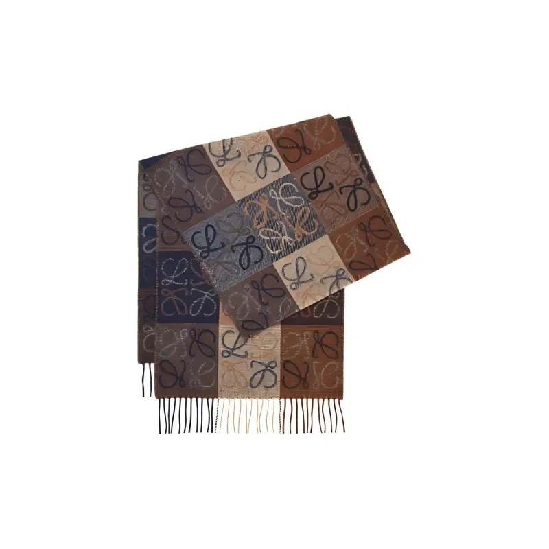 LOEWE Knit Scarves Unisex Umber-1