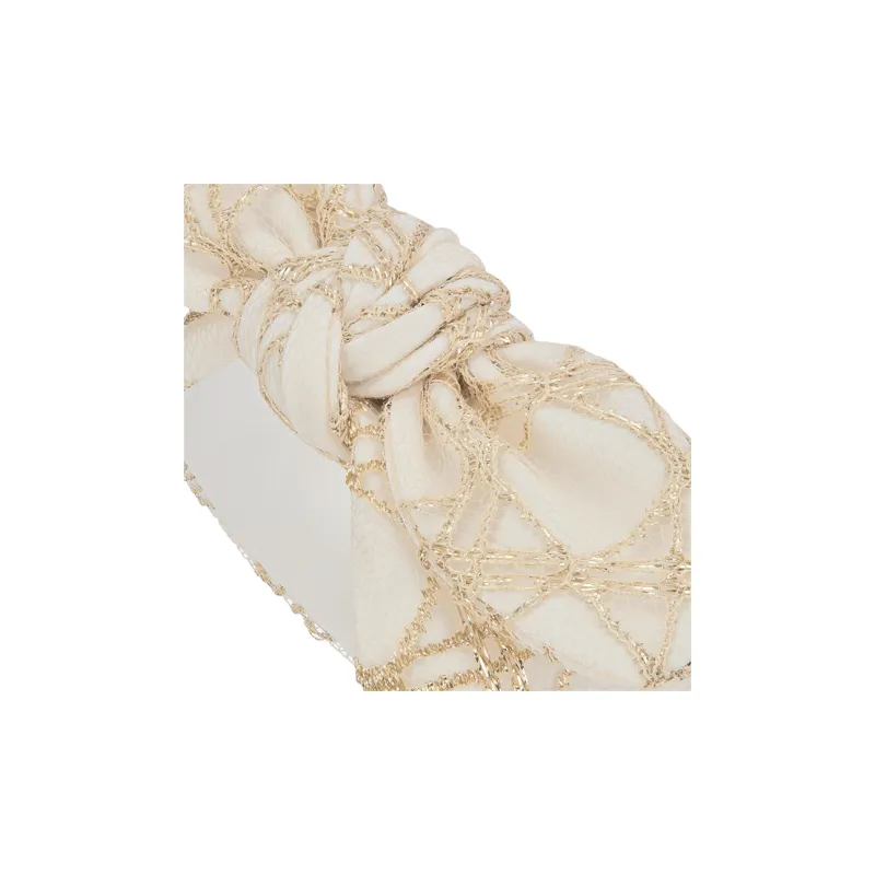 DIOR Lace, Polyamide, Polyester, Viscose, Acetate, Mulberry Silk Hair Bands Unisex Beige-2
