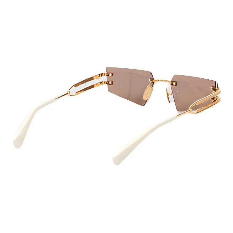 BALMAIN Titanium Polyamide Irregular Shape Sunglasses Women's Gold-2